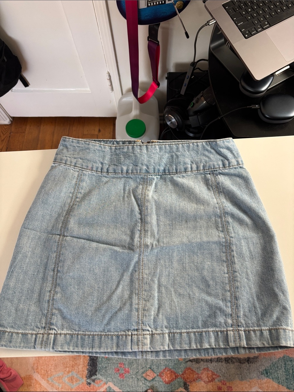 Free People Light Blue Denim Pencil Mini Skirt